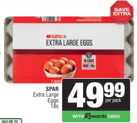 SPAR Extra Large Eggs 18s