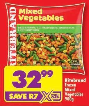 RITEBRAND FROZEN MIXED VEGETABLES 900g
