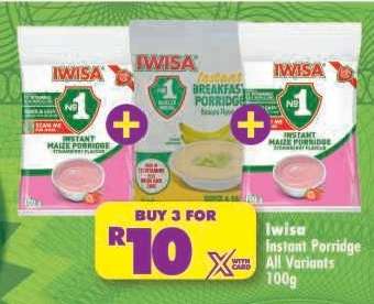 Iwisa Instant Porridge All Variants 100g