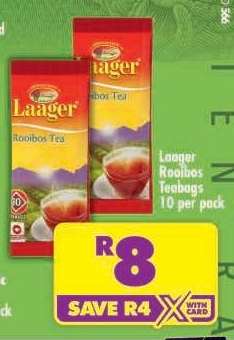 LAAGER ROOIBOS TEABAGS 10 per pack