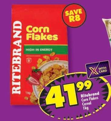 RITEBRAND CORN FLAKES CEREAL 1kg