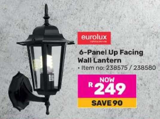 6-Panel Up Facing Wall Lantern
