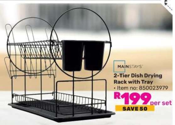 2-Tier Dish Drying Rack with Tray
