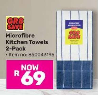 Microfibre Kitchen Towels 2-Pack