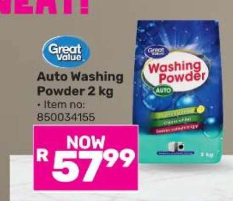 Great Value Auto Washing Powder 2 kg