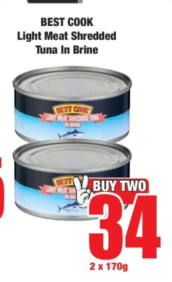 BEST COOK Light Meat Shredded Tuna In Brine