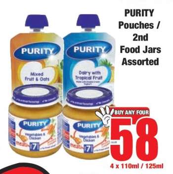 PURITY Pouches / 2nd Food Jars Assorted