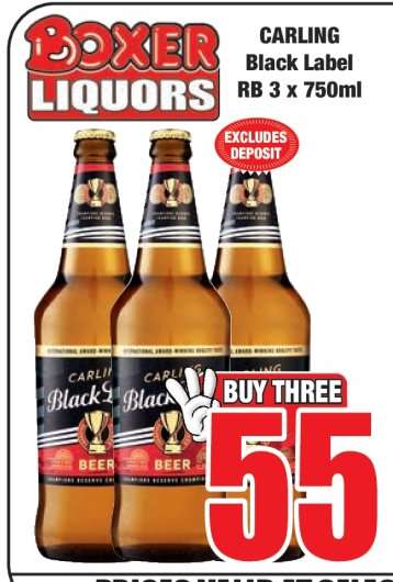 CARLING Black Label RB 3 x 750ml