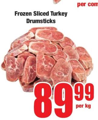 Frozen Sliced Turkey Drumsticks