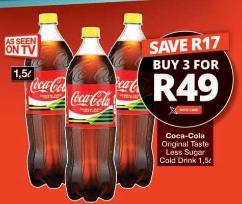 Coca-Cola Original Taste Less Sugar Cold Drink