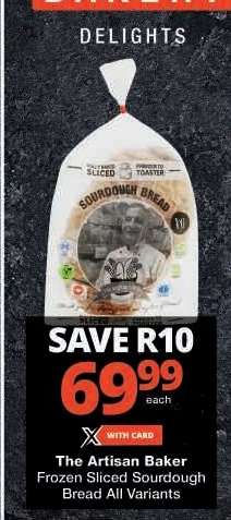 The Artisan Baker Frozen Sliced Sourdough Bread All Variants