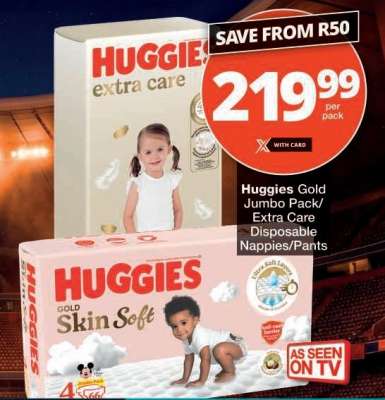 Huggies Gold Jumbo Pack/Extra Care Disposable Nappies/Pants