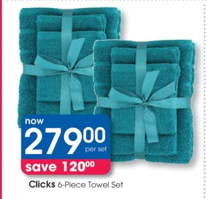 Clicks 6-Piece Towel Set