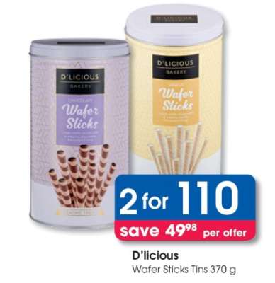 D'licious Wafer Sticks Tins 370 g