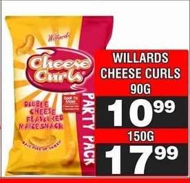 WILLARDS CHEESE CURLS 90G