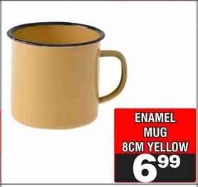 ENAMEL MUG 8CM YELLOW