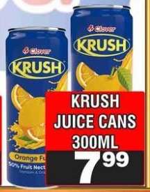 KRUSH JUICE CANS 300ML