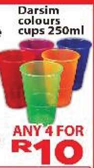 Darsim colours cups 250ml