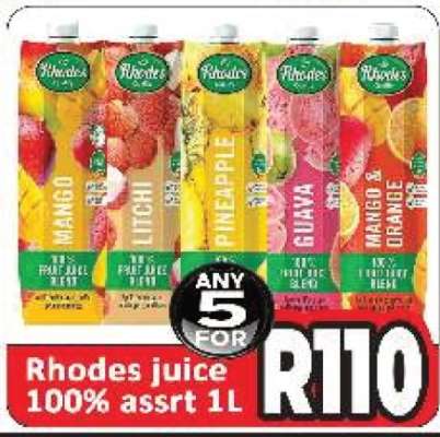 Rhodes juice 100% assrt 1L