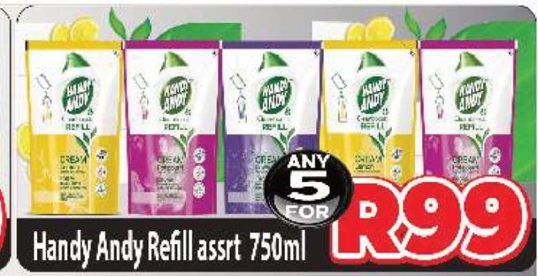 Handy Andy Refill assrt 750ml