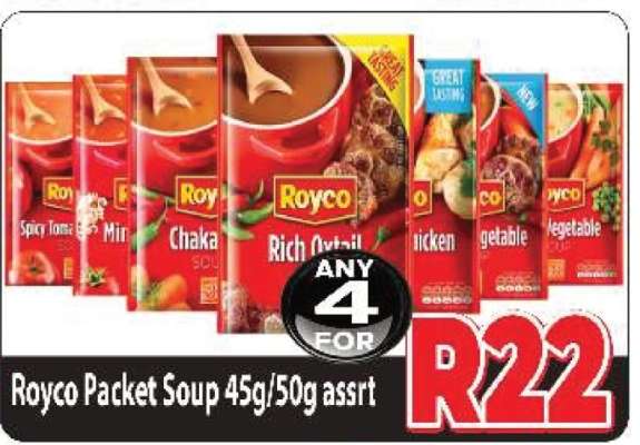 Royco Packet Soup 45g/50g assrt