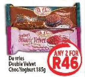 De vries Double Velvet Choc/Yoghurt 185g