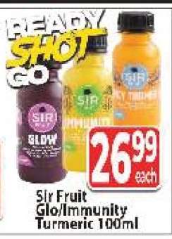 Sir Fruit Glo/Immunity Turmeric 100ml