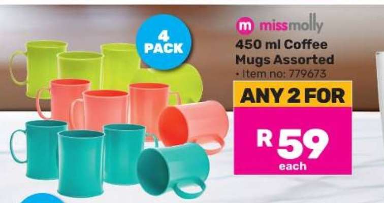miss molly 450 ml Coffee Mugs Assorted