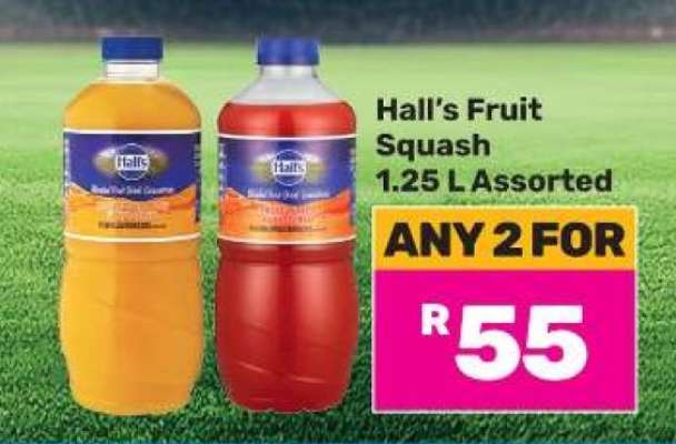 Hall's Fruit Squash 1.25 L Assorted