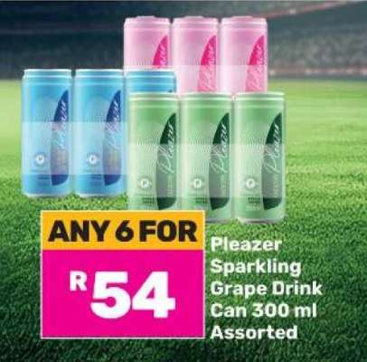 Pleazer Sparkling Grape Drink Can 300 ml Assorted