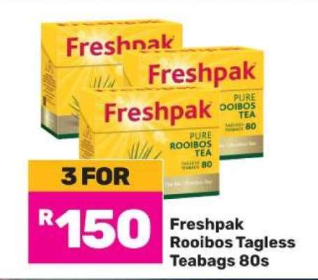 Freshpak Rooibos Tagless Teabags 80s