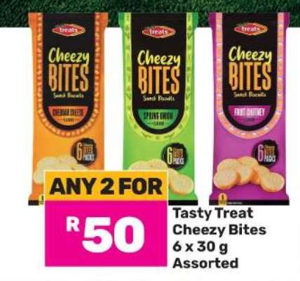 Tasty Treat Cheezy Bites 6 x 30 g Assorted