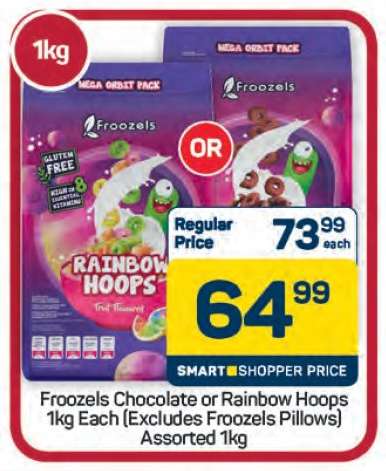Froozels Chocolate or Rainbow Hoops