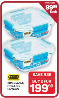 ADDIS 800ml 4-Side Oven Lock Container
