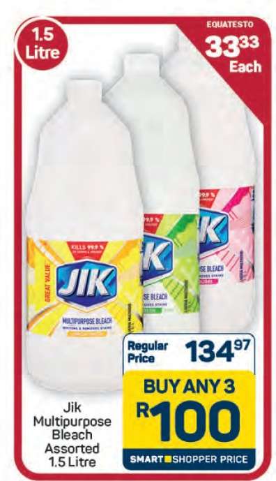 Jik Multipurpose Bleach Assorted 1.5 Litre