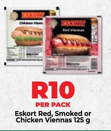 Eskort Red, Smoked or Chicken Viennas 125 g