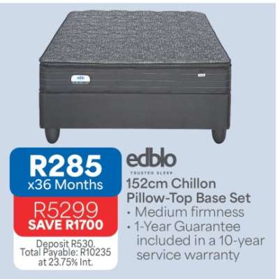 152cm Chillon Pillow-Top Base Set