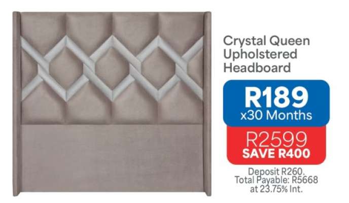 Crystal Queen Upholstered Headboard