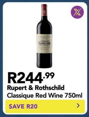 RUPERT & ROTHSCHILD CLASSIQUE RED WINE 750ml