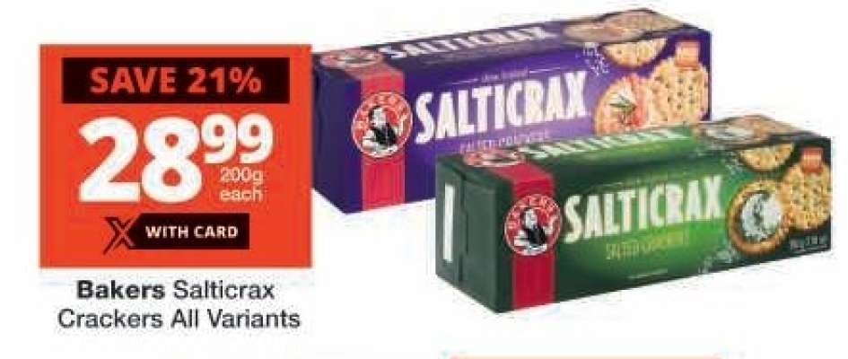 Bakers Salticrax Crackers All Variants