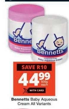 Bennetts Baby Aqueous Cream All Variants