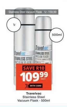 Travelvac Stainless Steel Vacuum Flask - 500ml