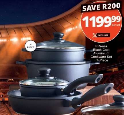 Inferna Black Cast Aluminium Cookware Set - 7-Piece