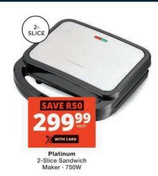 Platinum 2-Slice Sandwich Maker