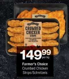 Farmer's Choice Crumbed Chicken Strips/Schnitzels
