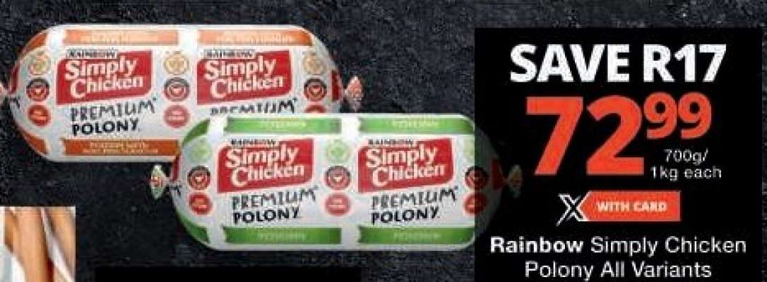 Rainbow Simply Chicken Polony All Variants