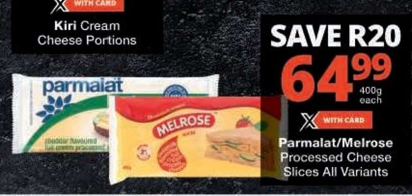 PARMALAT/MELROSE PROCESSED CHEESE SLICES