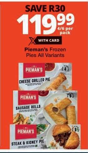 Pieman's Frozen Pies All Variants