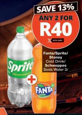 Fanta/Sprite/Stoney Cold Drink/Schweppes Soda Water 2L