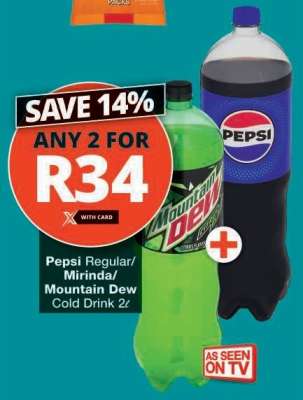 Pepsi Regular/Mirinda/Mountain Dew Cold Drink 2ℓ